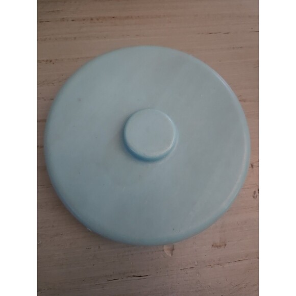 Rare Vintage The First Years Yellow Pot with Blue Lid 2338 Smiling Face Plastic - Picture 10 of 10